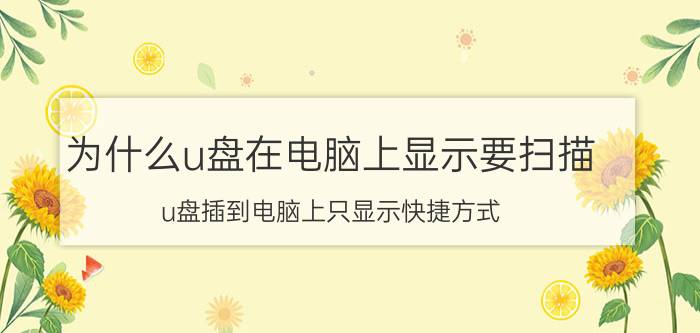 为什么u盘在电脑上显示要扫描 u盘插到电脑上只显示快捷方式？